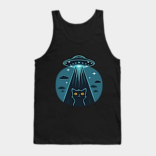 Funny UFO with Cat Tank Top